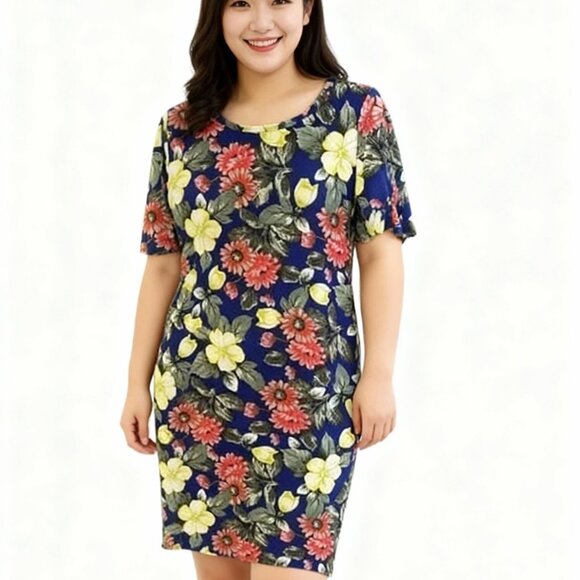 New LuLaRoe Flowered Julia Dress Medium - Picture 1 of 7